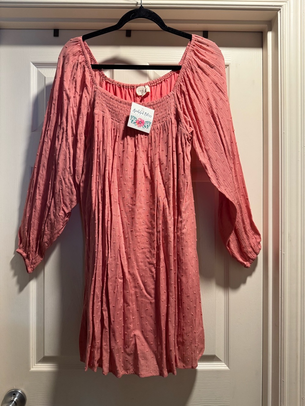 NWT 143 Story Swiss Dot Off the Shoulder Mini Dress Size Small